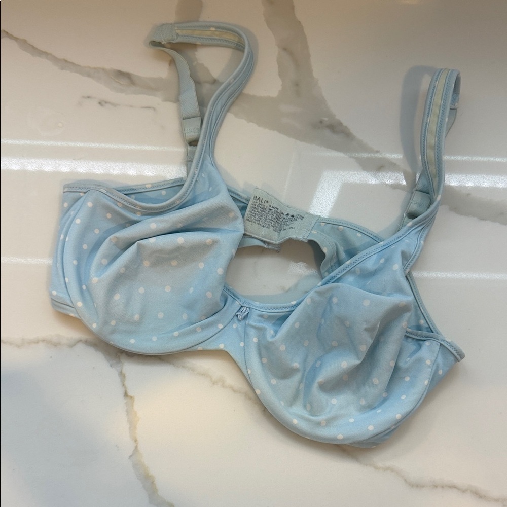 Bali Light Blue Polka Dot Underwire Bra